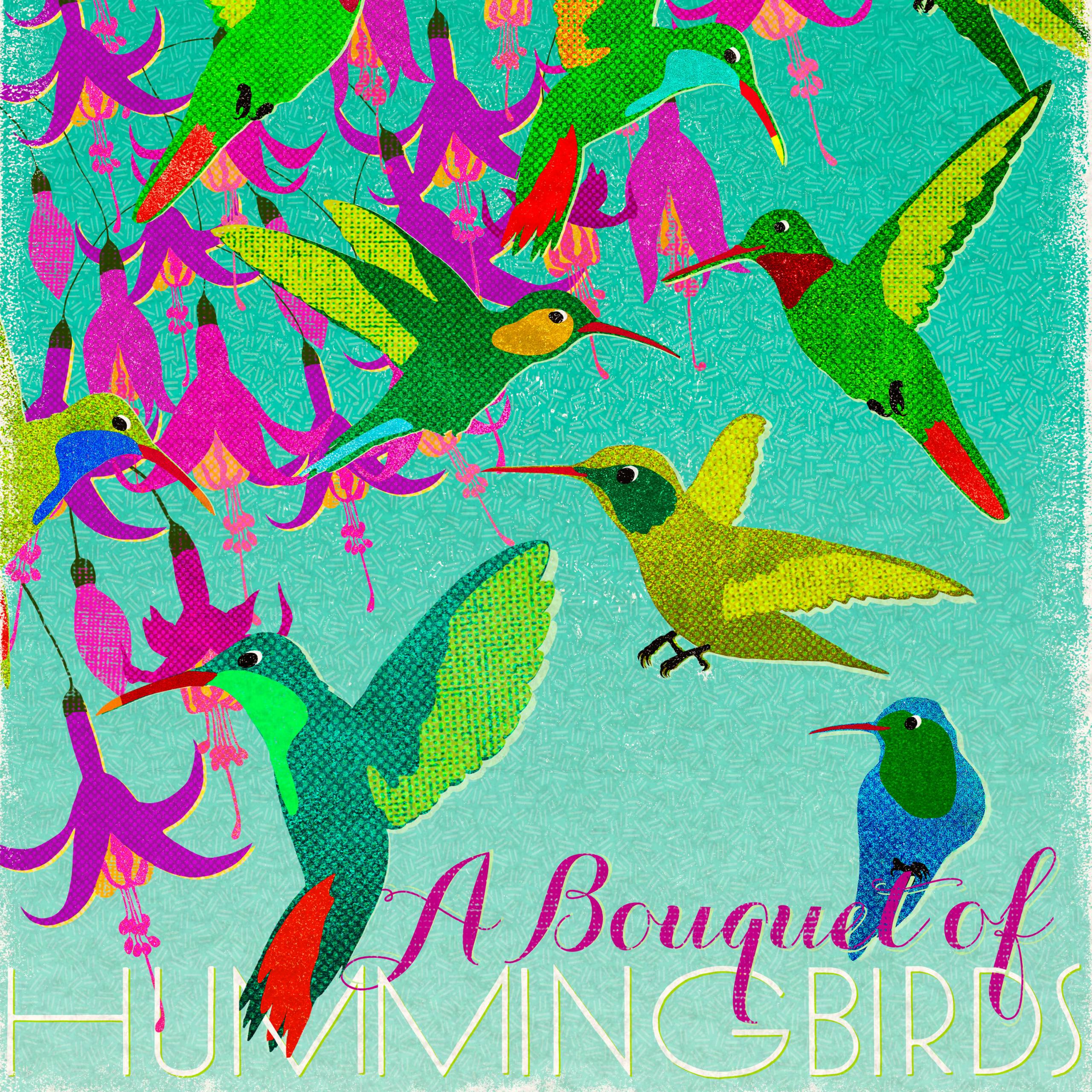 MinaLima - A Bouquet of Hummingbirds プリント