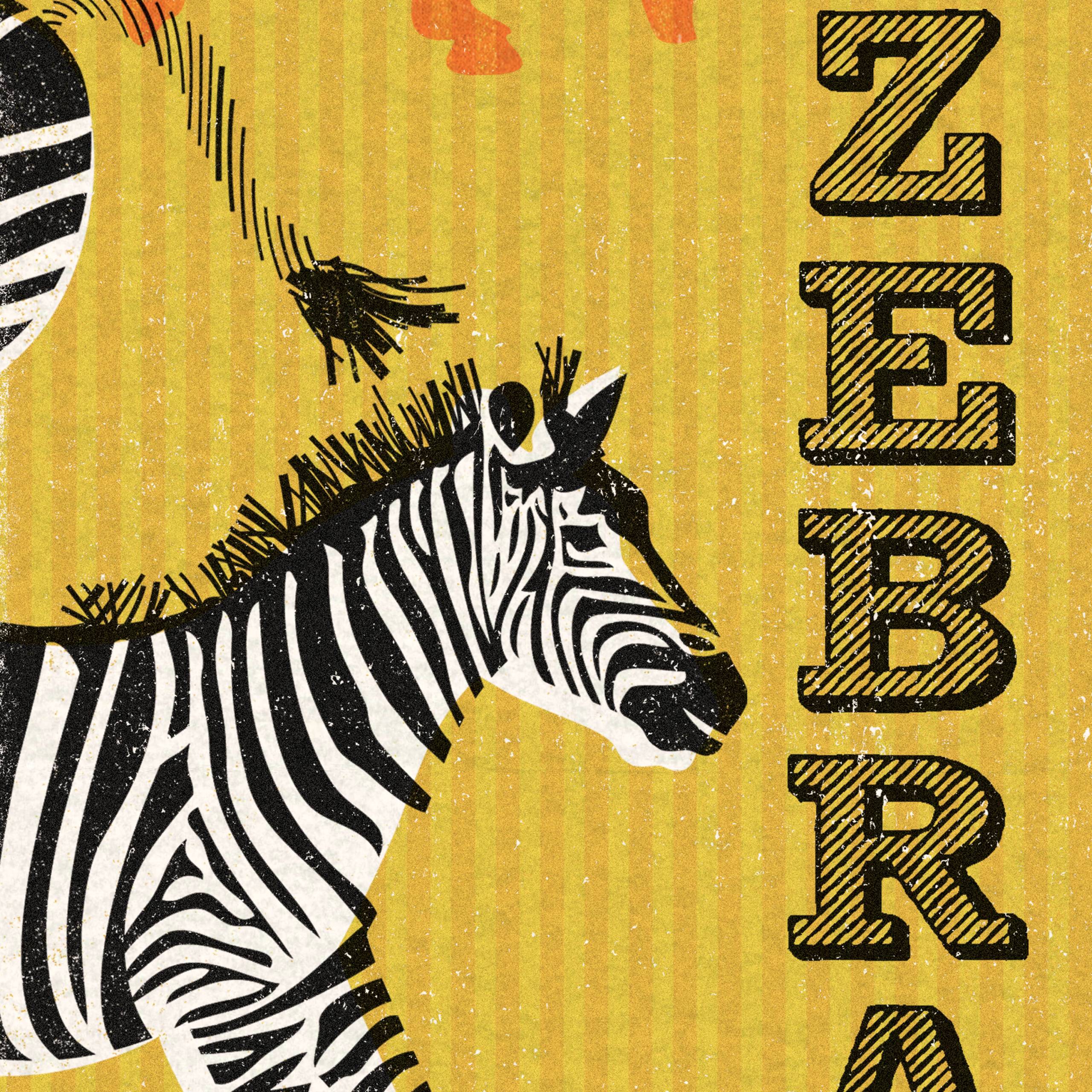 MinaLima - A Zeal of Zebras - Yellowプリント