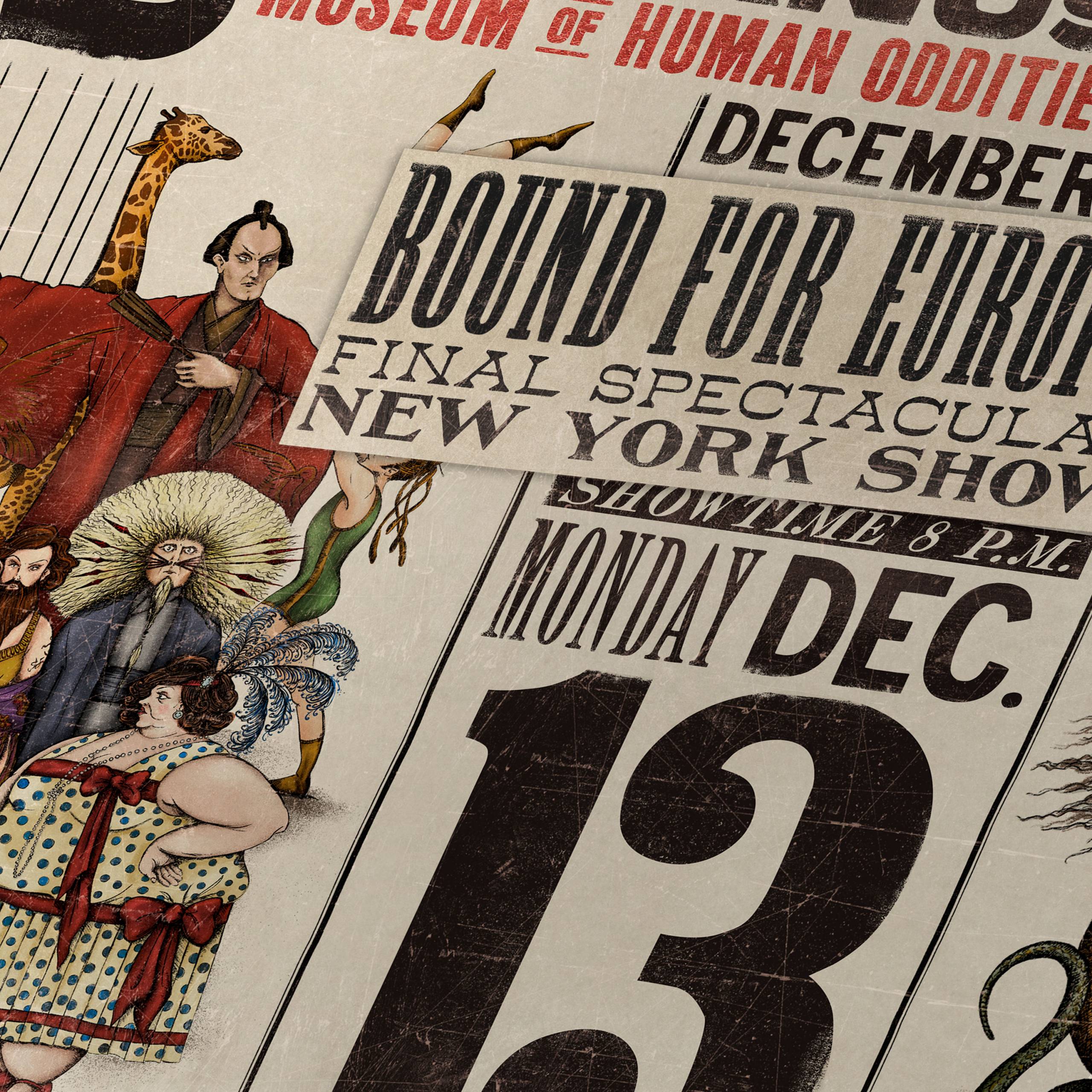 MinaLima - 摩訶不思議サーカス - Museum of Human Oddities -プリント