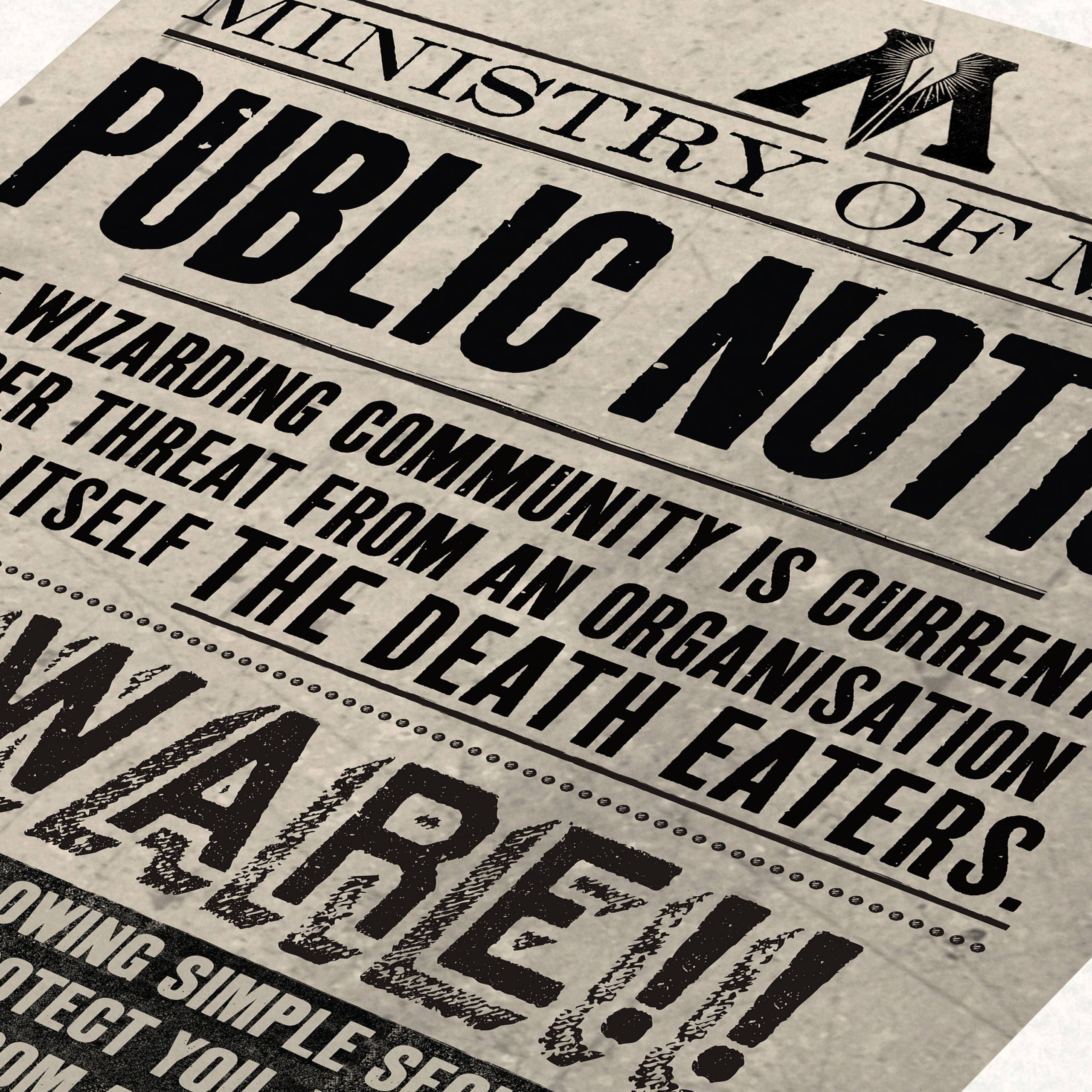 MinaLima - Ministry of Magic Public Notice プリント