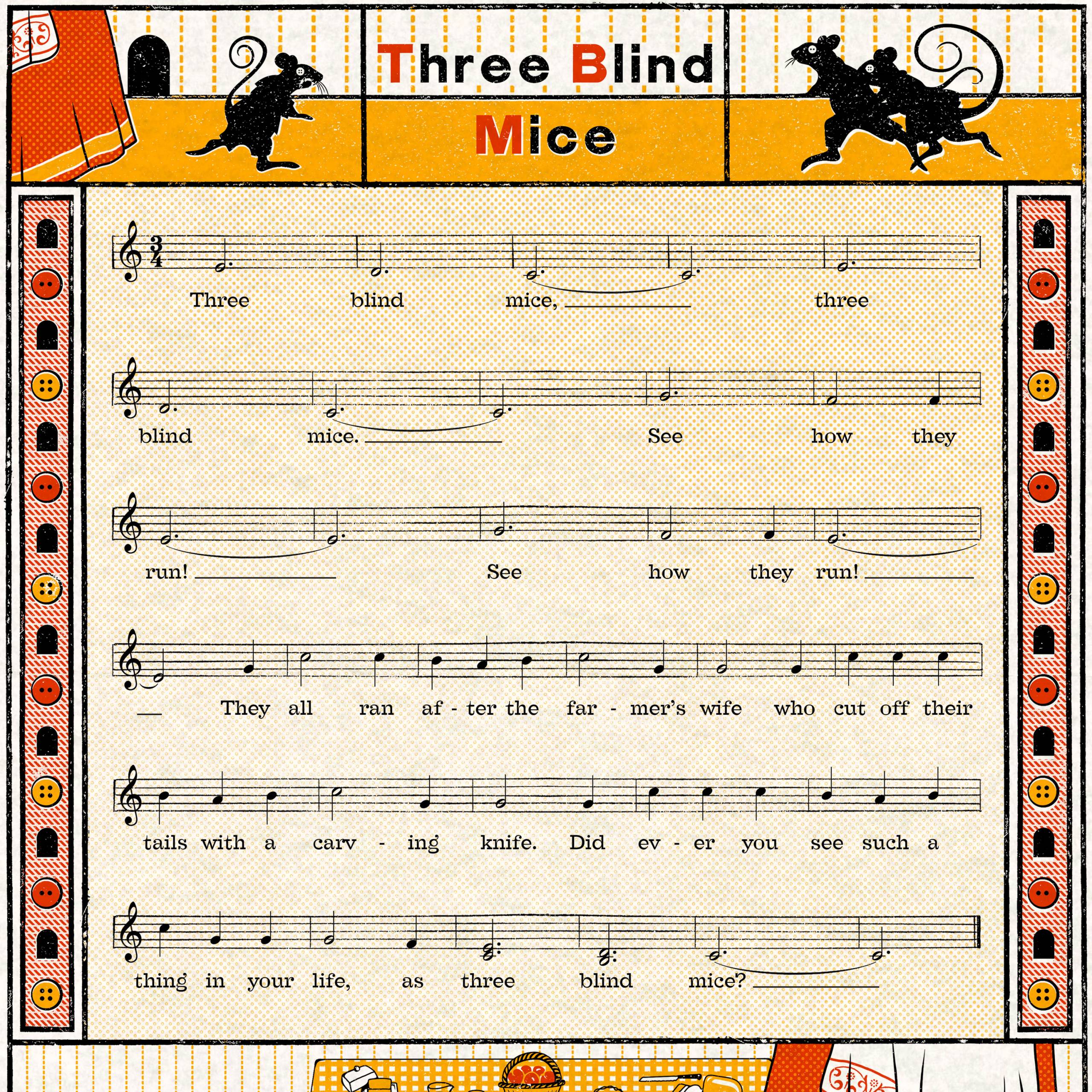 MinaLima - Three Blind Mice - Nursery Rhyme -プリント