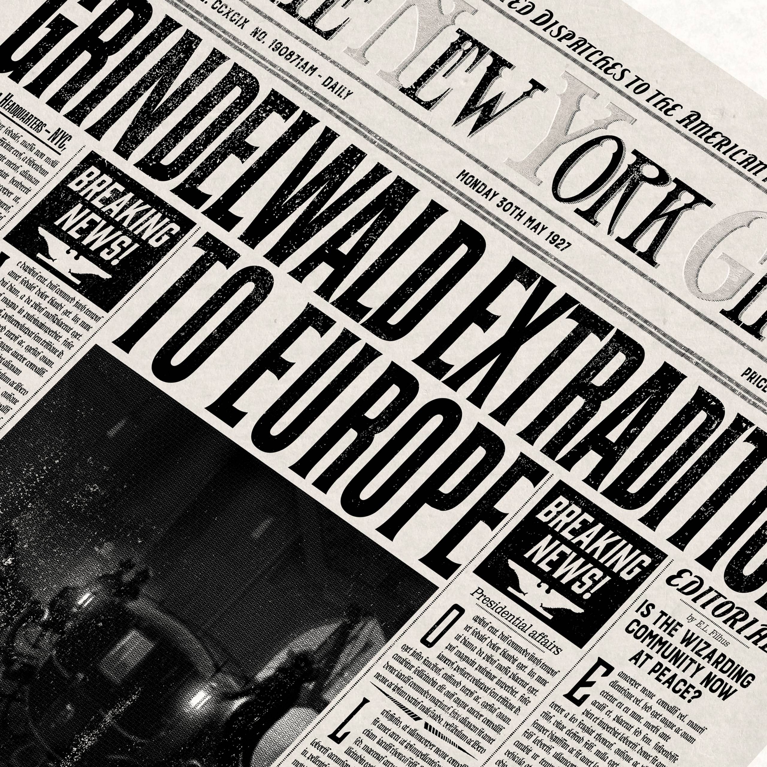 MinaLima - ニューヨークゴースト - Grindelwald Extradition To Europe -プリント