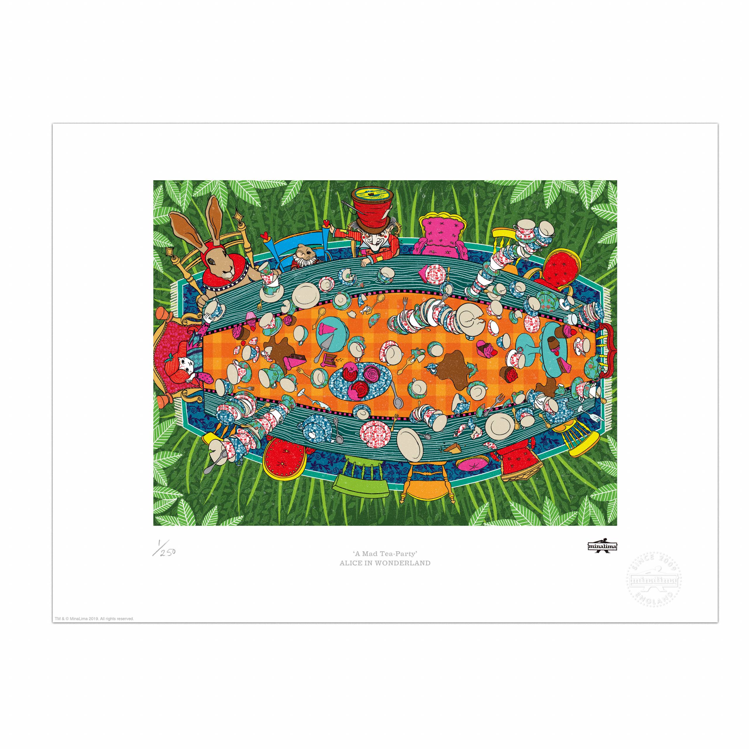 Product image of A Mad Tea Party, a print from MinaLima Alice's Adventure's in Wonderland